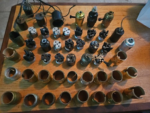 Antique lamp sockets - pc,