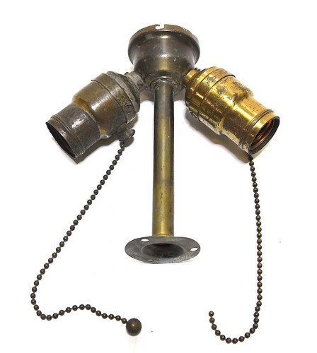 Vintage brass lamp socket - vintage, ge
