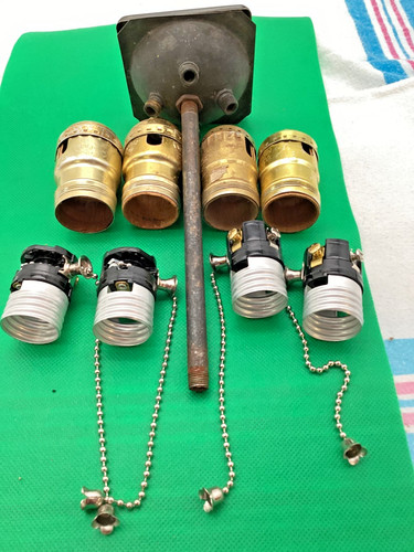 Antique brass light cluster - 4,